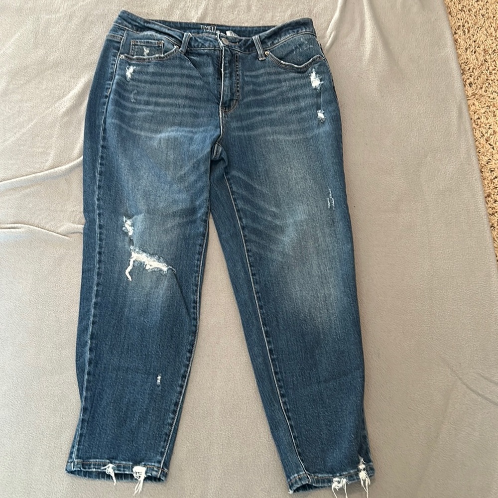 Time and true mid rise jeans